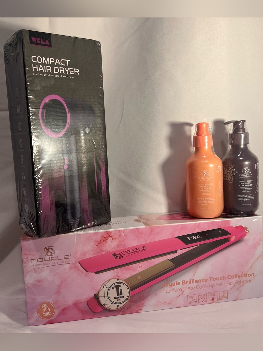 MOTHER’S DAY SALE! Royale Hair Straightener + Compact Hair Dryer & treatment Set